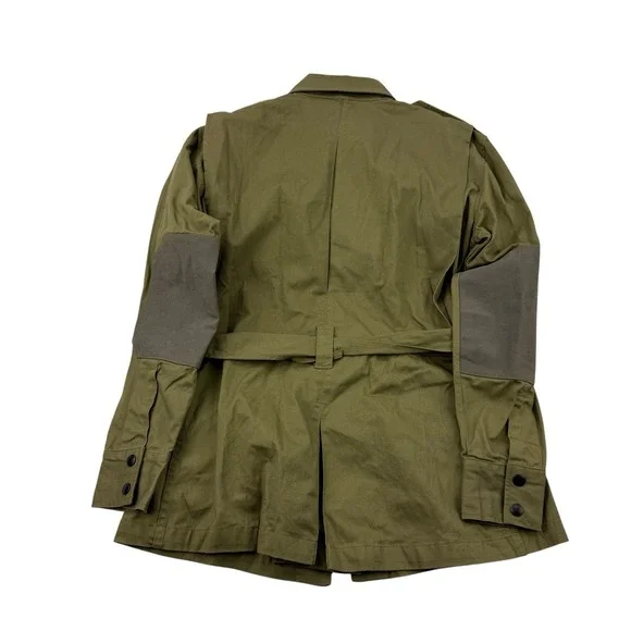 JQMD Green Vintage Military Jacket Men's Size 40R Full Zip Snap Cotton